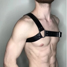 Men Chest Straps PU Leather Body Harness Bondage Belt Gay BDSM Restraint Strap