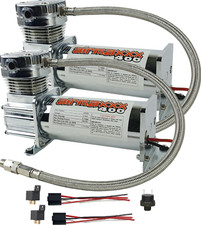 Airmaxxx Dual 400 Chrome Compressors Kit 90120 Psi Off Switch Relays Air Ride