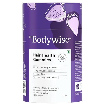 1X Be Bodywise Biotin Hair Gummies for Stronger Shinier Hair & Nails 60 gummies
