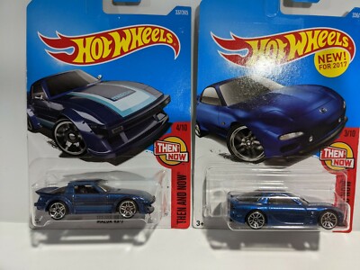 Lot of 2 2017 Hot Wheels - Mazda RX-7 and '95 Mazda RX-7 - Blue