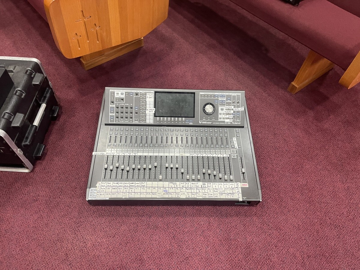 Roland V Mixer M-480, 2 Stage boxes, 5 In-ear Monitors, & 48 track