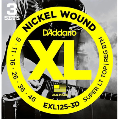 D'Addario Nickel Wound, Super Light Top, Regular Bottom, 9-46 Electric Guitar St