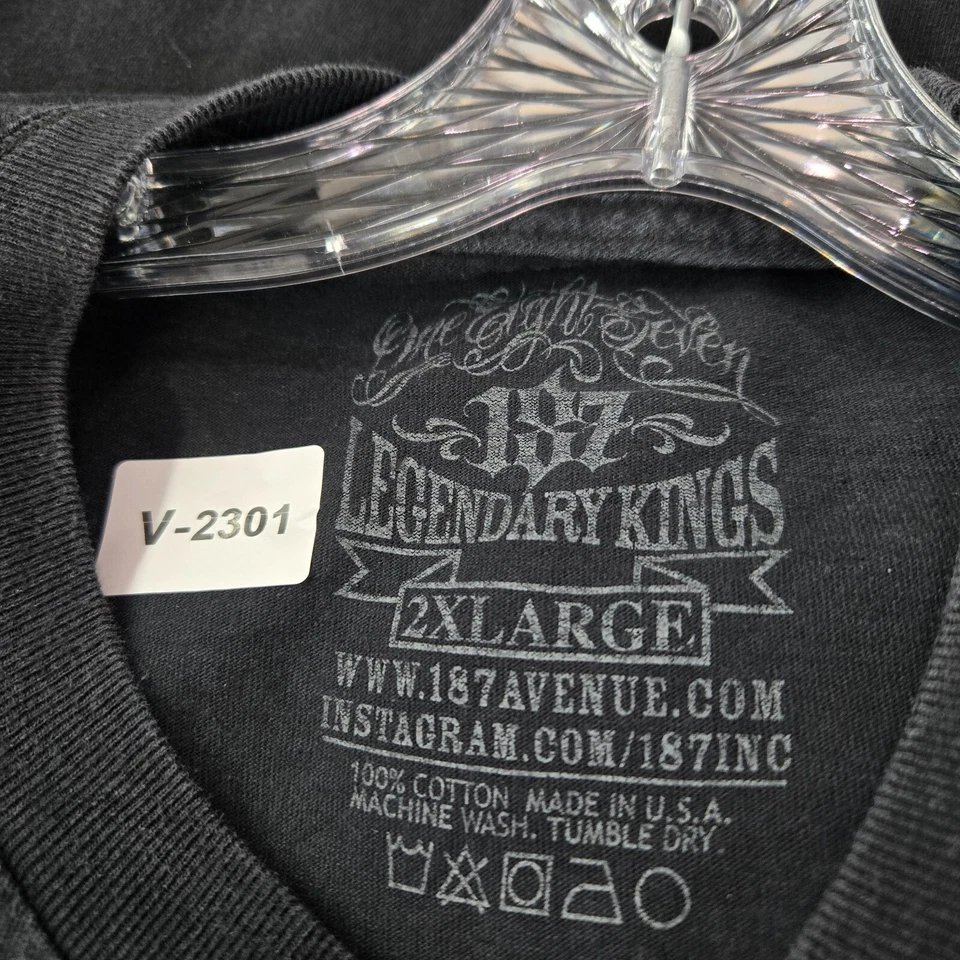 187 Inc Men Shirt 2XL Black Tattoo Your Soul Skullcandy Diamond Ink Graphic Tee - Image 2 of 4