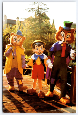 Postcard Florida Walt Disney World Pinocchio with Gideon and