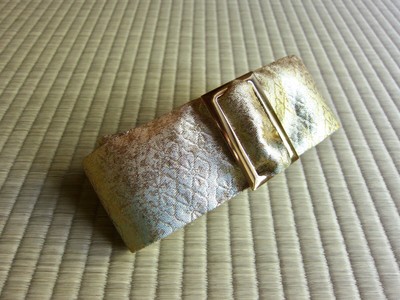 Cintura elegante seta100% Obi Kimono Filo d'oro / Regalo Natale/ colore  sfumato | eBay