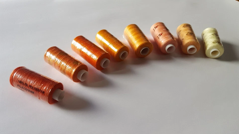 Máquina de coser de mano hilo 8 carretes naranja sombra 40/2 poliéster 400 m ... - Imagen 4 de 4