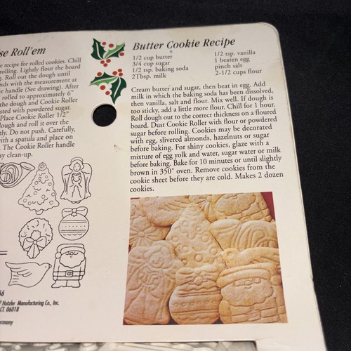 Vintage 1997 Hutzler Roll 'Em Christmas Cookie Roller 7 Designs - Picture 21 of 24