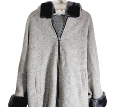 Charlotte & Louis Hooded Gray Wool Blend Long Coat Size Eu 42 Medium M Italy