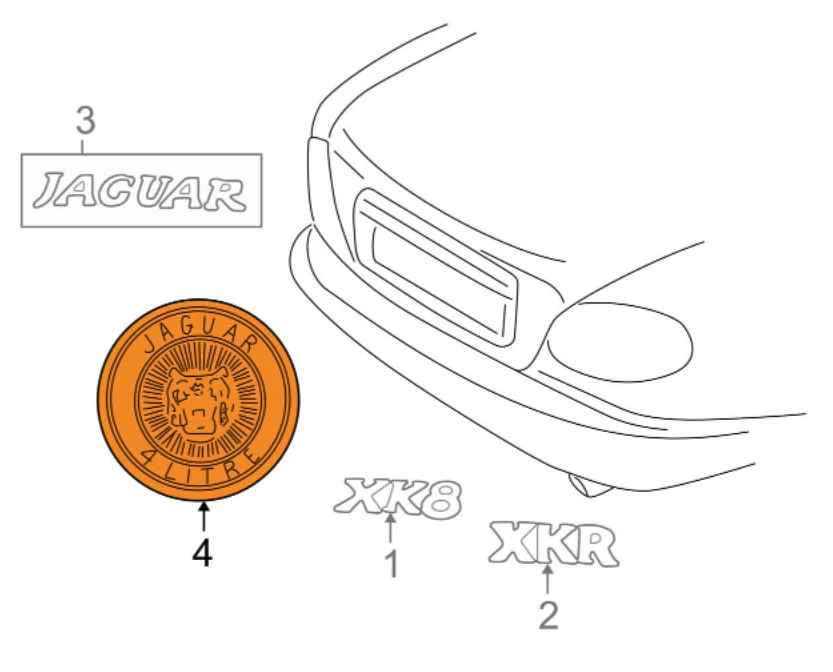 NUEVO emblema maletero redondo Jaguar XK8 1997-2002 HJB5985BD OEM Foto 3 de 4