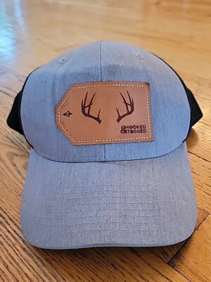 Hooked & Tagged Deer Antlers Hat Cap - Hunting - Adjustable Snapback 
