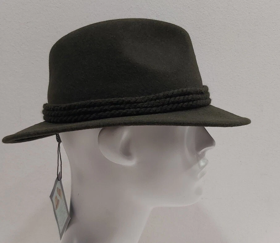 Chapeau Tyrolien En Laine Verte Loden À Large Bord Fabriqué En Italie - Photo 3/4