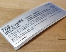 1 Nintendo GAME BOY LIGHT MGB-101 MADE IN JAPAN Console STICKER LABEL ONLY