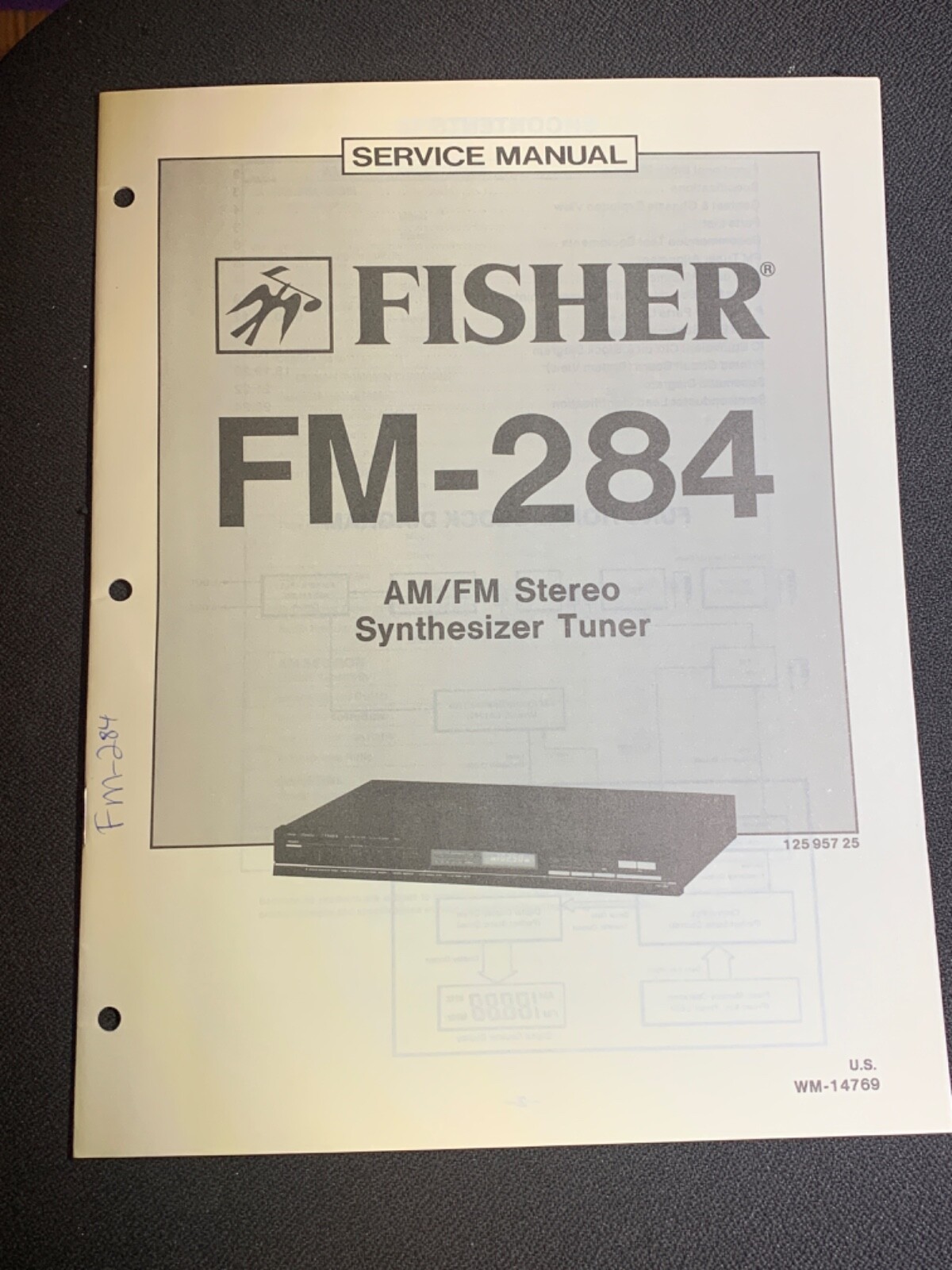 Fisher FM-284 AM/FM Stereo Synthesizer Tuner Original Vintage Service