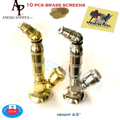 Americanpipes  2 PCS small long Chamber metal smoking Pipe w 10 brass screens
