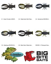 Big Bite Baits Real Deal Craw (RDCRW) Any 7 Colors 4 Inch Soft Plastic Lures