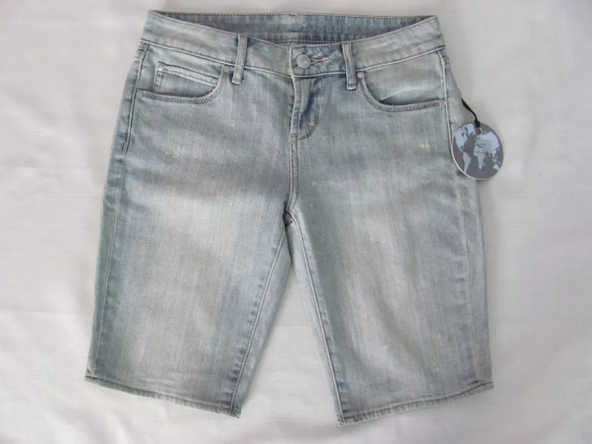Articles of Society Bermuda Nancy Denim Shorts Paint Marks