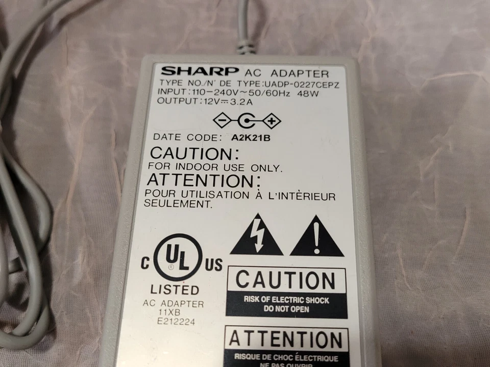 Sharp AC Adapter UADP-0227CEPZ Power Supply OEM For TV LC-10A3U - Image 2 of 4