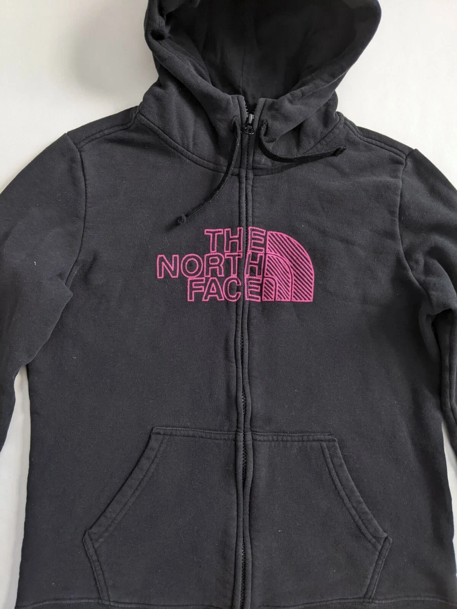 The North Face Womens Full Zip Hoodie Black Pink Size M eBay