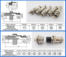 5sets 12mm 16mm XLR Aviation 2-9pin Audio Panel Power Chassis Metal Connector
