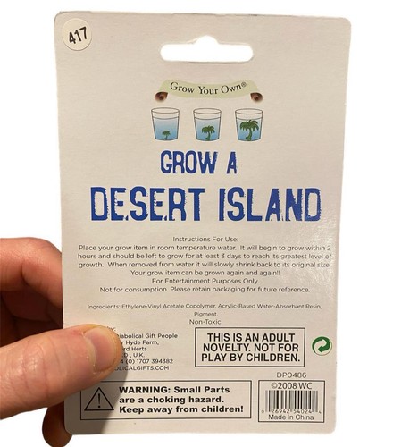 Grow A Desert Island - Relax You Deserve it! ~ Up to 600% in size ~ Fun Gag Gift - Picture 2 of 3