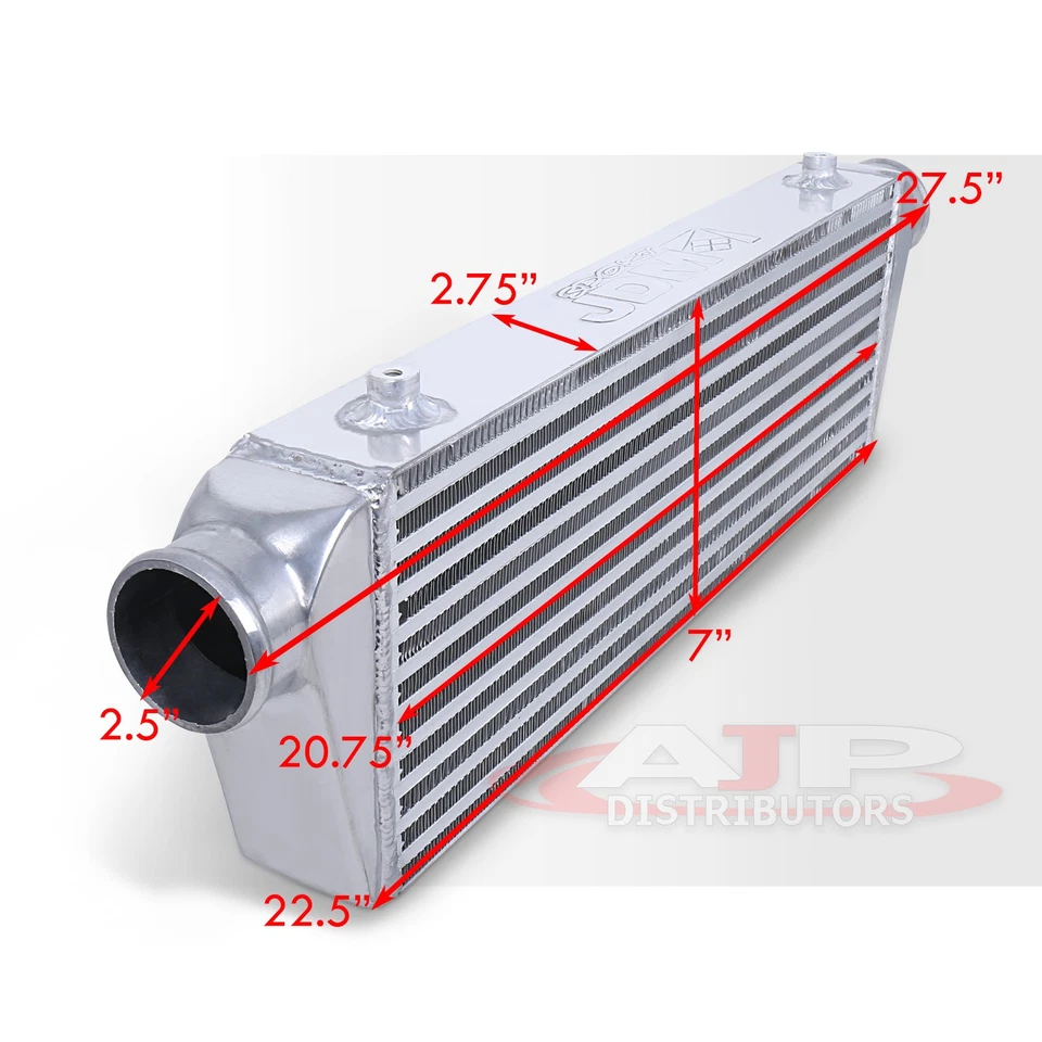 28"x7"x2.5" Chrome I/O Aluminum Performance Turbocharger Intercooler Universal Foto 4 de 4