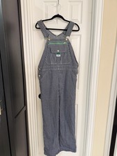 Liberty Bib Overalls Mens 34x32 Blue Denim Striped Conductor Carpenter