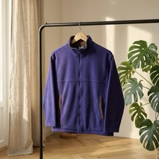 Lotto, pile vintage, blu, uomo, L, full zip