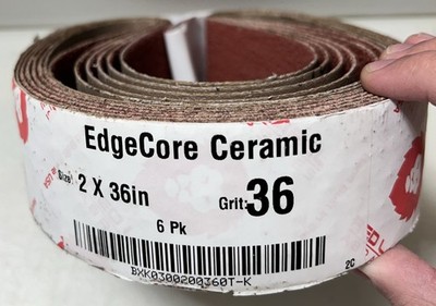6 Pack of Red Label Abrasives EdgeCore Ceramics 2x36  36 Grit Waterproof NEW