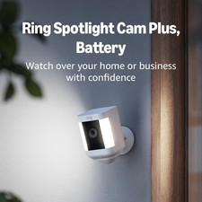Ring Spotlight Cam Plus Wi-Fi Wired Plug-In Outdoor Security Video Camera White