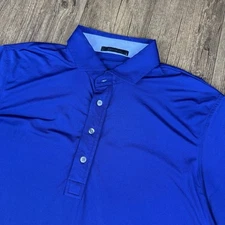 Greyson Polo Shirt Mens L Blue Golf Performance Stretch Wolf Solid Athleisure