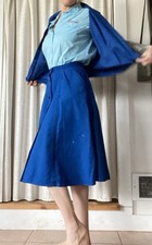 Orig. PBR Factory Women  s Uniform Blue Shirt, Skirt and Vest, Size S/M