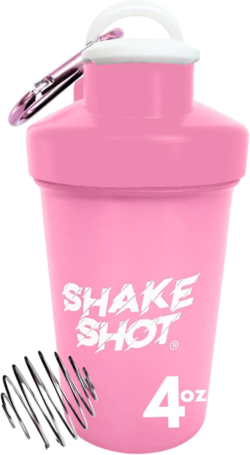Pink - 4oz Mini Shaker Bottle for Pre Workout, Creatine, Sma