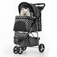 Monibloom 3 Wheels Pet Dog Cat Stroller for Small Medium Dogs Cats, Foldable Jog