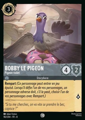 Disney Lorcana Karte Kapitel 8 Bobby die Taube - Lila Taube 182/204 Common