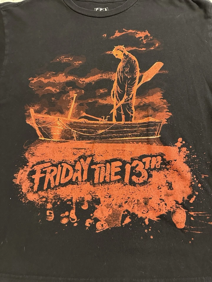 FEA FRIDAY 13TH CLASSIC HORROR GRAPHIC LOGO TSHIRT SIZE MENS L T12 - Image 2 of 4
