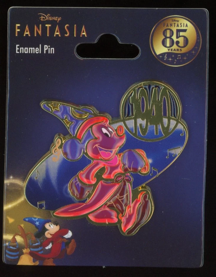 Fantasia 85th Anniversary Sorcerer Mickey 1940 Stained Glass Disney Pin