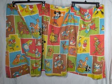 Vintage Disneyland Mickey Mouse Fitted Valance Set Walt Disney 60's