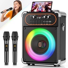 High Power Karaoke Bluetooth Speaker Music Rhythm Light Stereo with Microphone
