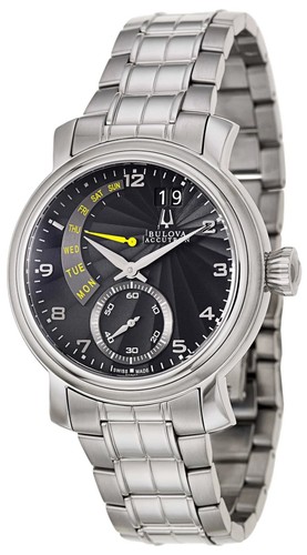 Swiss Made Bulova Accutron 63C103 Amerigo SS Black Dial Men's Watch