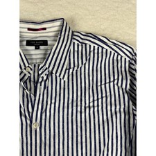 Ted Baker London Striped Button Down Shirt Men's Size 5 Navy White Casual
