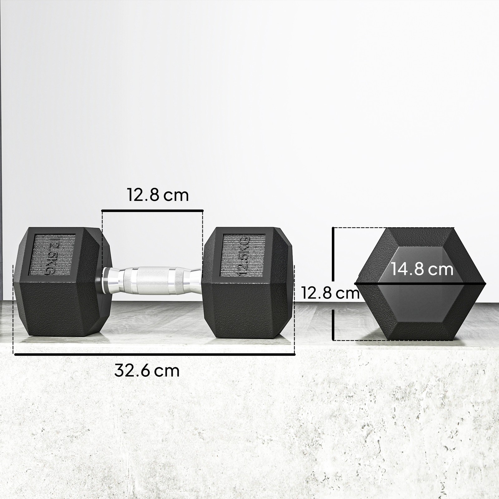 Set di Manubri Palestra da 2x12,5 kg Esagonale Pesi per Palestra con foto 3