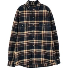 Used FIELD and STREAM long-sleeved flannel check shirt men's size L equivalent