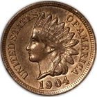 1904 AU+ Indian Head Cent 1c Penny Almost Uncirculated
