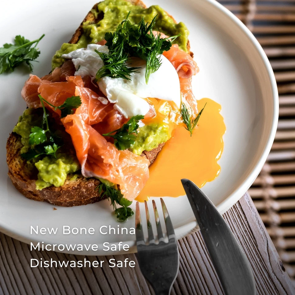 Gourmet Kitchen 12 Pieces Dinner Set Coupe Shape For 4 Person Gloss Glaze White - image 4 of 4