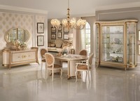Esszimmer Set Garnitur Vitrine Tisch 6X Stuhl Kommode Spiegel Barock Neu 10Tlg.