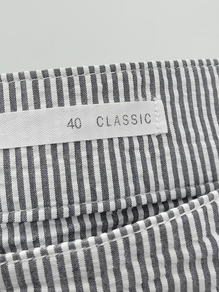 Pantalones Cortos Five Four Para Hombre 40 Gris Blanco Rayas Seersucker Clásico Preppy Náutico Foto 4 de 4