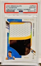 2020-21 Immaculate RJ HAMPTON Rookie RC Jersey Number Patch /50 PSA 10