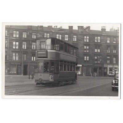 GLASGOW Linthouse Straßenbahn, Cowlairs Co-operative Branch, RP Postkarte um 1950