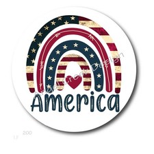 USA 4th OF JULY AMERICA RAINBOW FAVORS SCRAPBOOK STICKERS ENVELOPE SEALS LABELS