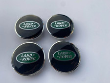 Land Rover 62mm Black Wheel Center Caps With Green Emblem 4